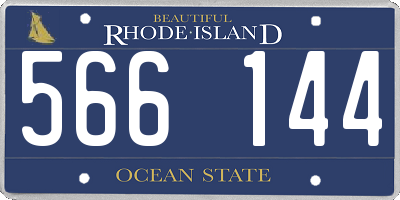 RI license plate 566144