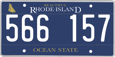RI license plate 566157
