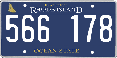RI license plate 566178