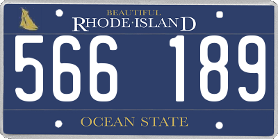 RI license plate 566189