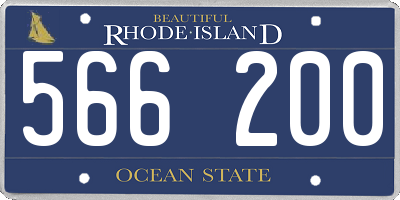 RI license plate 566200