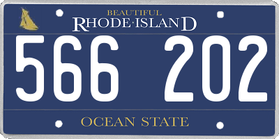 RI license plate 566202