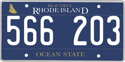 RI license plate 566203
