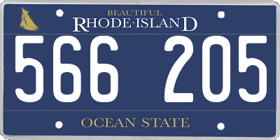 RI license plate 566205