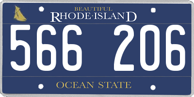 RI license plate 566206