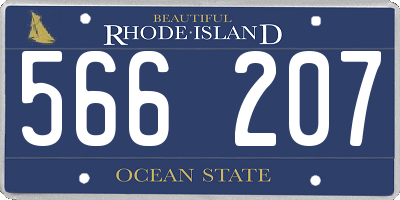 RI license plate 566207