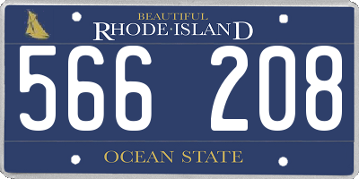 RI license plate 566208