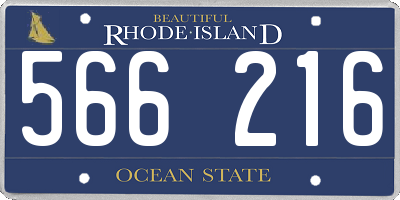 RI license plate 566216