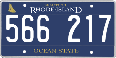 RI license plate 566217