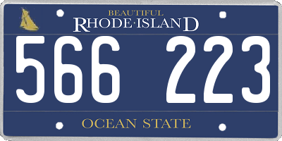 RI license plate 566223