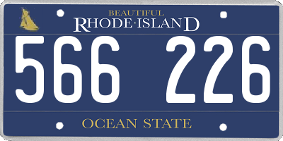 RI license plate 566226