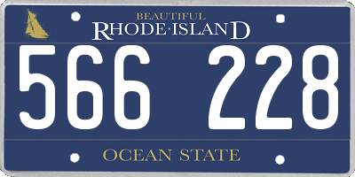 RI license plate 566228