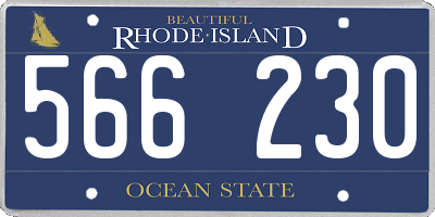 RI license plate 566230