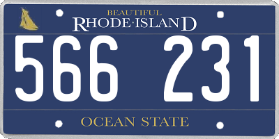 RI license plate 566231