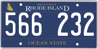 RI license plate 566232