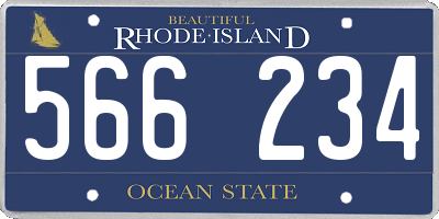 RI license plate 566234