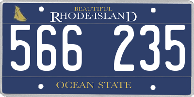 RI license plate 566235