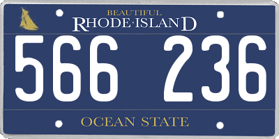 RI license plate 566236
