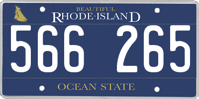 RI license plate 566265
