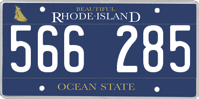 RI license plate 566285