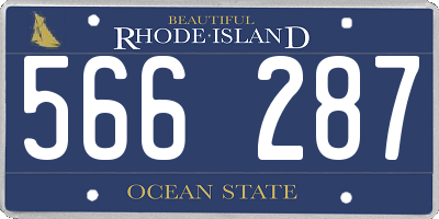 RI license plate 566287