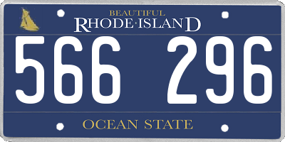 RI license plate 566296