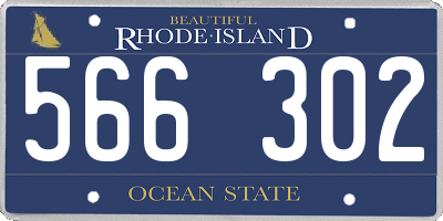 RI license plate 566302