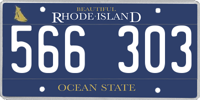 RI license plate 566303