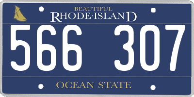 RI license plate 566307