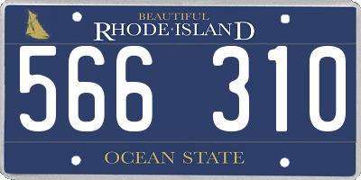 RI license plate 566310