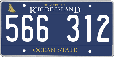 RI license plate 566312