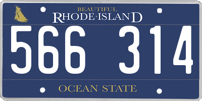 RI license plate 566314