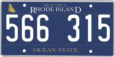 RI license plate 566315