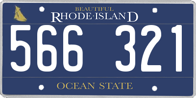 RI license plate 566321