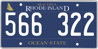 RI license plate 566322