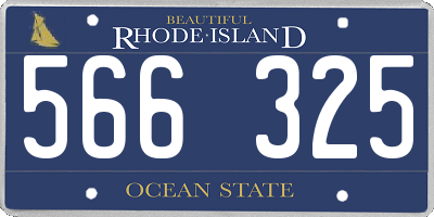 RI license plate 566325