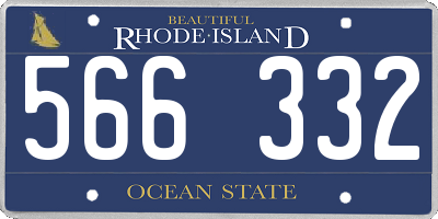 RI license plate 566332