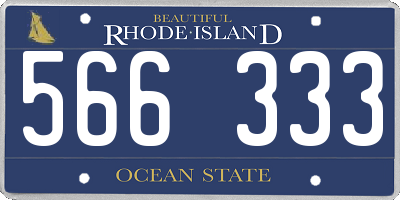 RI license plate 566333