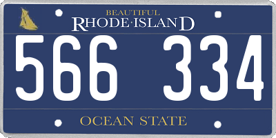 RI license plate 566334