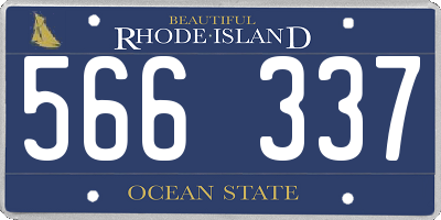 RI license plate 566337