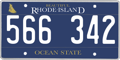 RI license plate 566342