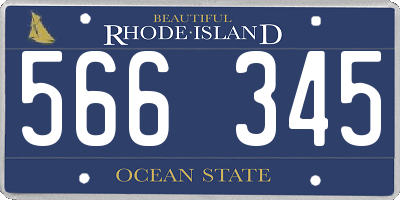 RI license plate 566345