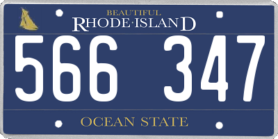 RI license plate 566347