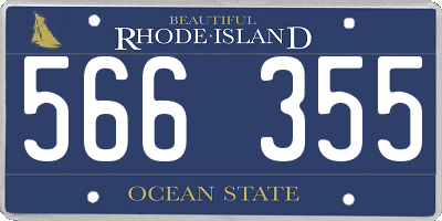 RI license plate 566355