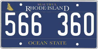 RI license plate 566360