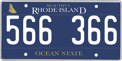 RI license plate 566366