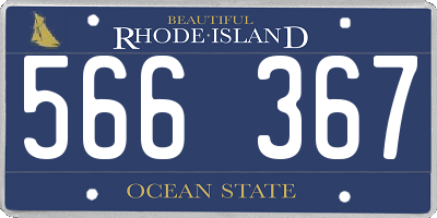 RI license plate 566367