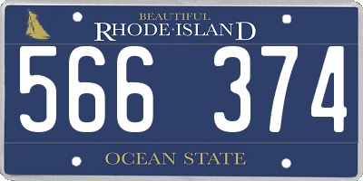 RI license plate 566374