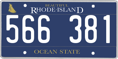RI license plate 566381