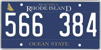 RI license plate 566384